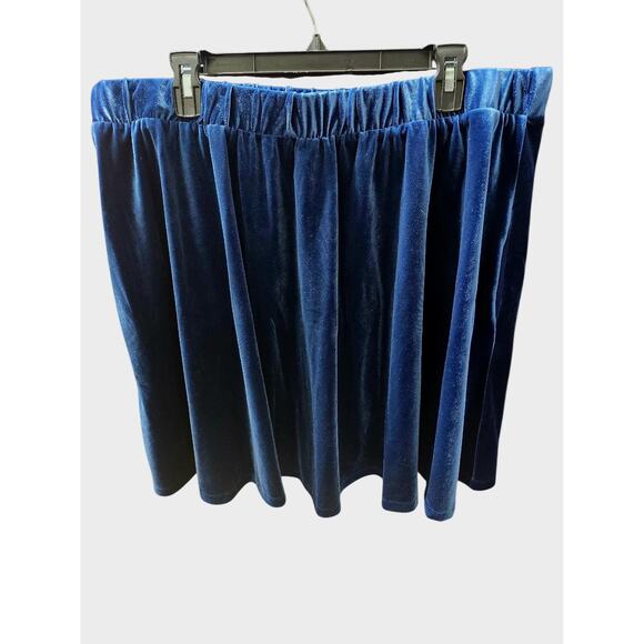 Hot Topic Skirt Women 2X(18-20) Velvet Velour Mini Skater Blue Punk Goth Grunge - Picture 3 of 7